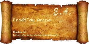 Erdődy Anina névjegykártya